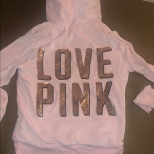 Victoria’s Secret Pink Bling Hoodie Size Large